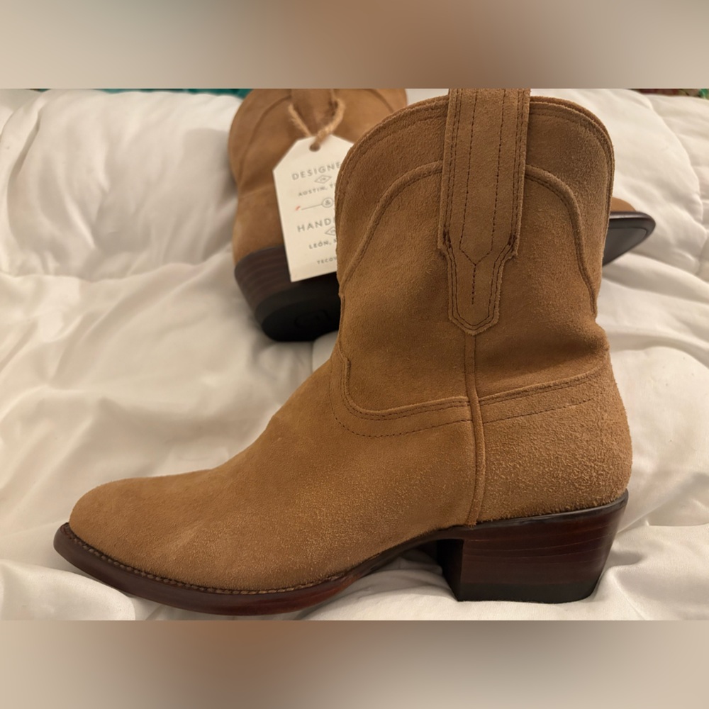 Tecovas Men's Handmade.    Suede Tan Western Boots - Picture 9 of 10